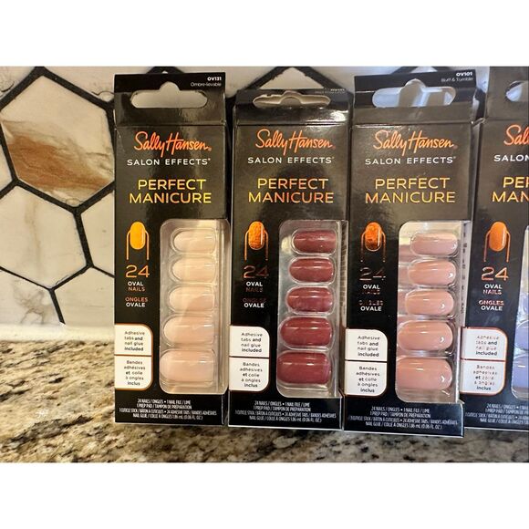 Sally Hansen 6 Sets of 24 Press on Oval Shaped Nails With Glue New - Picture 3 of 6